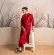 Bright Red Silk Chanderi Printed Tunic (1 PC)