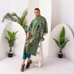 Sage Green Silk Chanderi Printed Front Pleat Tunic (1 PC)