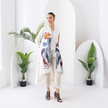 Ivory Silk Chanderi Printed High-Low Dress (1 PC)