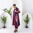 Chocolate Brown Silk Chanderi Printed Dress (1 PC)
