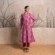 Salmon Pink Silk Chanderi Floral Boota Printed Tunic (1 PC)