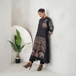 Black Silk Chanderi Rich Folk-Inspired Printed Tunic (1 PC)