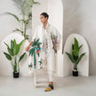 Ivory Silk Chanderi Elephant And Tropical Foliage Printed Kaftan (1 PC)