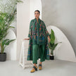 Emerald Thin Chanderi Peacocks And Fish Motifs Printed Stole (1 PC)
