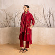 Red Thin Chanderi Floral Printed Stole (1 PC)