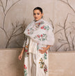 Ivory Thin Chanderi Floral Printed Stole (1 PC)