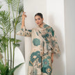 Beige Thin Chanderi Delicate Floral Artwork Printed Stole (1 PC)