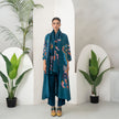 Indigo Silk Chanderi Playful Aquatic Motif Printed Dress (1 PC)