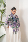 Ivory Silk Chanderi Side Panel Wisteria Printed Dress (1 PC)