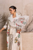 Ivory Thin Chanderi Floral Printed Stole (1 PC)