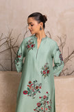 Mint Silk Chanderi Floral Boota Printed Tunic (1 PC)