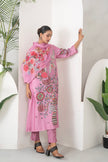 Salmon Pink Silk Chanderi Printed Intricate Bird And Floral Printed Tunic (1 PC)