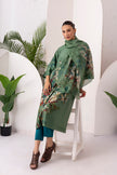 Sage Green Silk Chanderi Printed Front Pleat Tunic (1 PC)