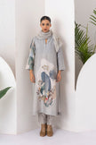 Grey Viscose Dupion Printed Tunic (1 PC)
