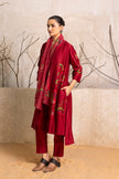 Red Thin Chanderi Floral Printed Stole (1 PC)