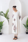 Ivory Silk Chanderi Floral Boota Printed Dress (1 PC)