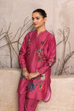 Old Rose Silk Chanderi Printed Shirt Style Tunic (1 PC)