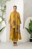 Mustard Thin Chanderi Meets Traditional Inspired Printed Stole (1 PC)