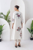 Ivory Silk Chanderi Floral Boota Printed Dress (1 PC)
