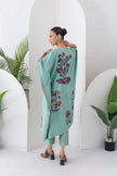 Mint Silk Chanderi Chintz Printed Kaftan (1 PC)