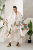 Ivory Thin Chanderi Folk Tale Printed Stole (1 PC)