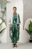 Ivory Silk Chanderi Vivid Garden Illustration Printed Kaftan (1 PC)