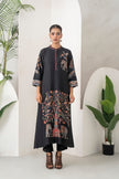 Black Silk Chanderi Rich Folk-Inspired Printed Tunic (1 PC)