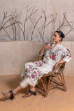 Ivory Silk Chanderi Floral Printed tunic (1 PC)