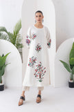 Ivory Silk Chanderi Floral Boota Printed Dress (1 PC)