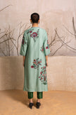Mint Silk Chanderi Floral Boota Printed Tunic (1 PC)