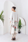 Ivory Silk Chanderi Floral Printed Kaftan (1 PC)