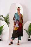 Multicoloured Viscose Dupion Printed Dress (1 PC)