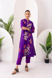 Purple Silk Chanderi Printed Tunic (1 PC)