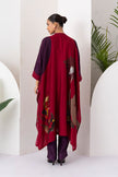 Red Viscose Dupion Printed Kaftaan Style Dress (1 PC)