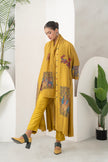 Mustard Silk Chanderi Traditional Inspired Printed Dress (1 PC)