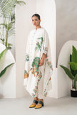 Ivory Silk Chanderi Folk Tale Printed Kaftan (1 PC)
