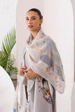 Grey Viscose Dupion Printed Kaftan Style Dress (1 PC)