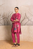 Old Rose Silk Chanderi Printed Shirt Style Tunic (1 PC)