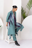 Sage Green Viscose Dupion Printed Dress (1 PC)