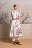 Ivory Silk Chanderi Floral Printed tunic (1 PC)