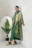 Shades Of Green Silk Chanderi Lush Jungle Printed Dress (1 PC)