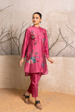 Old Rose Silk Chanderi Printed Shirt Style Tunic (1 PC)