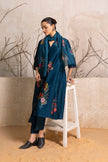 Indigo Thin Chanderi Floral Printed Stole (1 PC)
