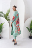 Mint Green Silk Chanderi Bloom-Inspired Printed Tunic (1 PC)