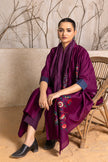 Wine Silk Chanderi Printed Kaftan Style Dress (1 PC)