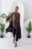 Shades Of Brown Viscose Dupion Printed Front Open Dress (1 PC)
