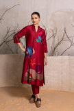 Red Silk Chanderi Printed Tunic (1 PC)