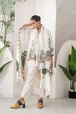 Ivory Silk Chanderi Folk Tale Printed Kaftan (1 PC)