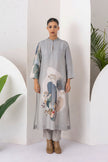 Grey Viscose Dupion Printed Tunic (1 PC)