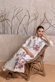Ivory Silk Chanderi Floral Printed tunic (1 PC)
